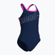 Купальник слитный для девочек Arena Logo Swimsuit Swim Pro (UPF 50+) 140 см Темно-синий,розовый (010287-590-140) - изображение 4