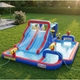 Надувний аквапарк Costway Fun Kids 6-в-1: гірка, басейн, скеледром, водяні гармати, батут, без вентилятора - зображення 1
