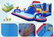 Надувний аквапарк Costway Fun Kids 6-в-1: гірка, басейн, скеледром, водяні гармати, батут, без вентилятора - зображення 6