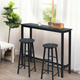 Комплект барних стільців Costway Eugad Black Marble 2 шт до 100 кг - зображення 3