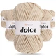 Упаковка YarnArt Dolce, Ванильный крем №857, 5шт - 5 мотков по 100 г 120 м, плюшевая пряжа для игрушек, пледов и аксессуаров, 100% микрополиэстер - изображение 1