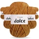 Упаковка YarnArt Dolce, Горчичный №854, 5шт - 5 мотков по 100 г 120 м, плюшевая пряжа для игрушек, пледов и аксессуаров, 100% микрополиэстер - изображение 1