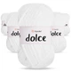Упаковка YarnArt Dolce, Белоснежный №741, 5шт - 5 мотков по 100 г 120 м, плюшевая пряжа для игрушек, пледов и аксессуаров, 100% микрополиэстер - изображение 1