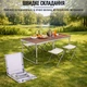 Розкладний стіл валіза з 4 стільцями для пікніка, риболовлі Folding Table 120 х 60 х 70 см (MH-5309S) Коричневий - зображення 2