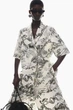 Блейзер жіночий COS botanical-print short-sleeved blazer 1229904001 36 Чорно-Бежевий - изображение 1