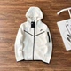 Кофта Tech Fleece білого кольору, теч фліс з капюшоном, розмір M - зображення 1
