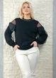 Джемпер з люрексом, фатином та кристалами чорний di classe M-XL 24-2781 - изображение 3