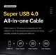 Кабель Type-c - Type-c Usb 4.0 Type-C Gen2 40Gbps 8K @ 60Hz 240W AV audio video 12см Essager Дата кабель - зображення 5