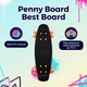 Скейт пенні борд Best Board 55 см зі світними PU колесами 6 см, ABEC-7, до 70 кг Чорний - зображення 1