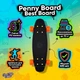 Скейт пенні борд Best Board 55 см зі світними PU колесами 6 см, ABEC-7, до 70 кг Чорний - зображення 2