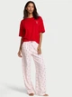 Фланелева Піжама Футболка+Штани Flannel Short-Sleeve Long Tee-Jama Set M Regular Червона - изображение 1