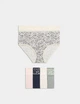 Набір мереживних бавовняних трусиків Marks&Spencer модель Full briefs 18(46) 5 шт dusty green lace 0230 - зображення 1