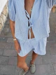 Жіночий Костюм (блуза+шорти) SHEIN 922826-1 XL блакитний (2000005280597) - изображение 2