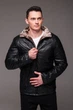 Куртка чоловіча з еко-шкіри на хутрі без капюшона 2XL чорна 5132296s5 - изображение 8