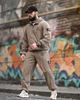 Чоловічий спортивний костюм Stone Island TR6848 бежевий плащівка жатка куртка та штани L - зображення 2