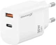 Зарядное устройство Grand-X CH-360W Type-C + USB-A Quick Charge QС3.0 White - изображение 1