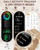 Умные часы для женщин с Bluetooth-звонками, смарт часы совместимы с Android iOS с монитором сердечного ритма для сна - изображение 5