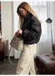 Куртка бомбер жіноча з драпировкою на рукавах утеплена матова Modern Boutique чорний, XS КУ009 - изображение 3