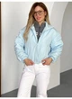 Куртка бомбер жіноча з драпировкою на рукавах утеплена матова Modern Boutique блакитний, М КУ009 - изображение 3
