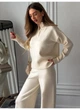 Костюм кашеміровий з прямими та светром джемпером на блискавці 160см+ Modern Boutique кремовий, S КО053 - изображение 3