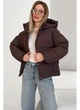 Пуховик жіночий полегшений матовий зі зйомним капюшоном Modern Boutique шоколадний, S ПУХ118 - изображение 1