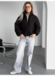 Бомбер куртка утеплена з затяжками внизу матовий Modern Boutique чорний, XS КУ008 - изображение 1