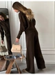 Костюм кашеміровий з прямими та светром джемпером на блискавці 160см+ Modern Boutique шоколадний, S КО053 - изображение 2
