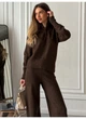 Костюм кашеміровий з прямими та светром джемпером на блискавці 160см+ Modern Boutique шоколадний, S КО053 - изображение 4