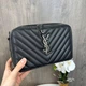 Якісна жіноча міні сумочка клатч YSL чорна екошкіра, стильна сумка на плече Store Чорний із нікелем - зображення 3