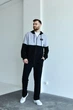 Легкий спортивный костюм мужской без утепления с толстовкой на молнии и штанами двунитка 52-54 черный + светло-серый - изображение 4