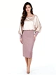 Жіноча комбінована міді сукня LadyLike 50 Бежевий (ladlk2243340089443) - изображение 1