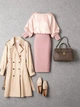 Жіноча комбінована міді сукня LadyLike 50 Бежевий (ladlk2243340089443) - изображение 10