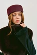 Женская шляпа таблетка из шерсти MINIMAL бордовая - изображение 6