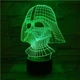 Світильник нічник декоративний ручної роботи з пультом «Star Wars Дарт Вейдер (шолом) Зоряні війни» 3D лампа з Led-підсвічуванням (7 кольорів 4 режими) (3DP008) - зображення 4