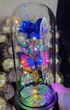 Синяя Роза на деревянной подставке в стеклянной колбе с LED подсветкой Rose of Love на батарейках - изображение 5