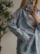 Сорочка в клітинку 2077с1490 світло-блакитний one size - зображення 5