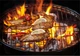 Круглий гриль для пікніка Garden Line BBQ5276 41x33.5x46.5 см вугільний на ніжках з решіткою для барбекю переносний для дачі саду кемпінгу туристичний мангал для приготування м’яса овочів - зображення 6
