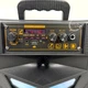 Аккумуляторная переносная Bluetooth колонка с микрофоном для караоке 20Вт 8", беспроводная акустическая система с LED подсветкой, MP3 плеером и FM-радио, портативная акустика с ручкой и пультом дистанционного управления для дома и улицы Черная, TTD-8243 - изображение 2