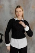 Кроп-джемпер Ассоль ART KNIT черный с люрексом , S-M 043577 - изображение 2