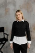 Кроп-джемпер Ассоль ART KNIT черный с люрексом , S-M 043577 - изображение 4