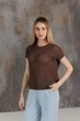 Жіноча в'язана футболка сітка ART KNIT шоколад, L-XL 043756 - зображення 1