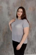 Женская вязаная футболка сетка ART KNIT серая, L-XL 043750 - изображение 4