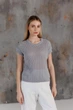 Женская вязаная футболка сетка ART KNIT серая, L-XL 043750 - изображение 10