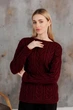 Вязаный женский джемпер Асоль ART KNIT бордовый с люрексом, L-XL 043567 - изображение 2