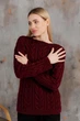 Вязаный женский джемпер Асоль ART KNIT бордовый с люрексом, L-XL 043567 - изображение 4