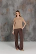 Женская вязаная футболка сетка ART KNIT бежевая, L-XL 043748 - изображение 6
