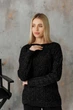 Вязаный женский джемпер Асоль ART KNIT черный с люрексом, S-M 043569 - изображение 2