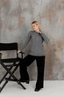 Вязаный женский джемпер Асоль ART KNIT серый с люрексом, S-M 043571 - изображение 3