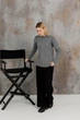 Вязаный женский джемпер Асоль ART KNIT серый с люрексом, S-M 043571 - изображение 4