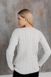 Вязаный женский джемпер Асоль ART KNIT белый с люрексом, S-M 043573 - изображение 8